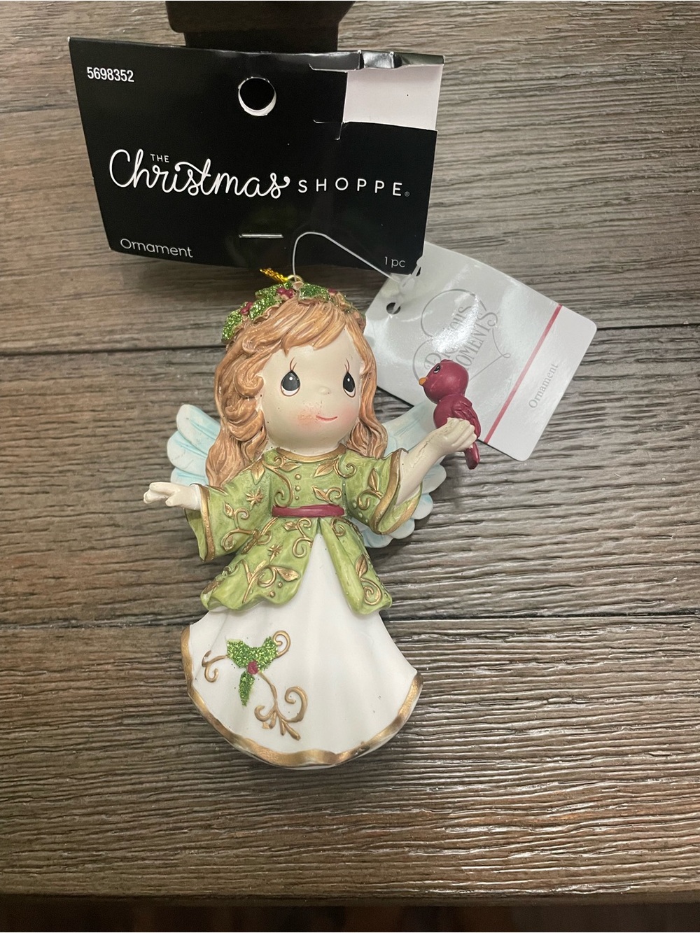 Precious Moment Angel Ornament with Red Bird -